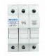 Base portafusible 10x38 3 Polos