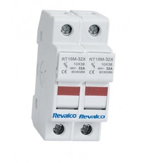 Base portafusible con led de estado10x38 2 Polos