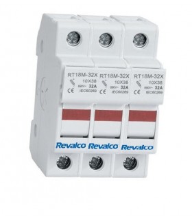 Base portafusible con led de estado10x38 3 Polos