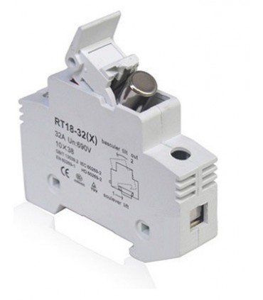 Base portafusible con led de estado 10x38 1Polo
