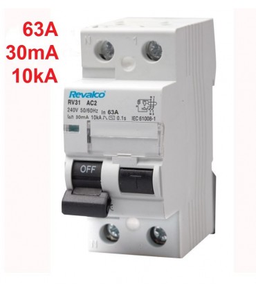 Diferencial 63A 30mA 2 Polos tipo AC 10kA