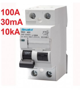 Diferencial 100A 30mA 2 Polos tipo AC 10kA