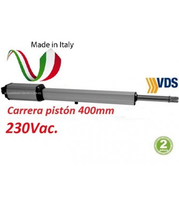 Motor Linear11C400 puerta batiente 230Vac. carrera pistón 400mm.