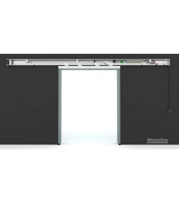 Kit  puerta automática de cristal 2 hojas x1m