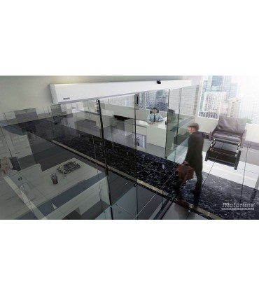 Kit  puerta automática de cristal 2 hojas x1m