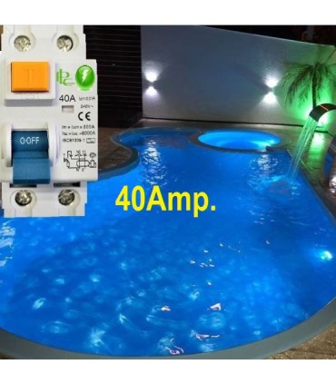 Especial Diferencial 40A Sensibilidad 10mA Tipo AC, Zonas Húmedas