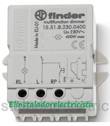 15.51.8.230.0400  Telerruptor electrónico, Dimmer 400W Finder