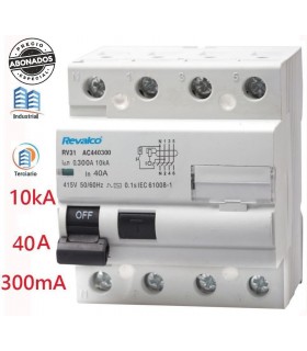 Diferencial 4P 40A 300mA 10kA Clase AC
