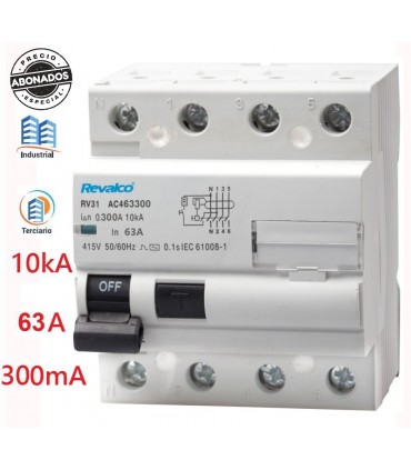 Diferencial 4P 63A 300mA 10kA Clase AC