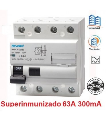 Superinmunizado Trifásico 63A 300mA 10KA